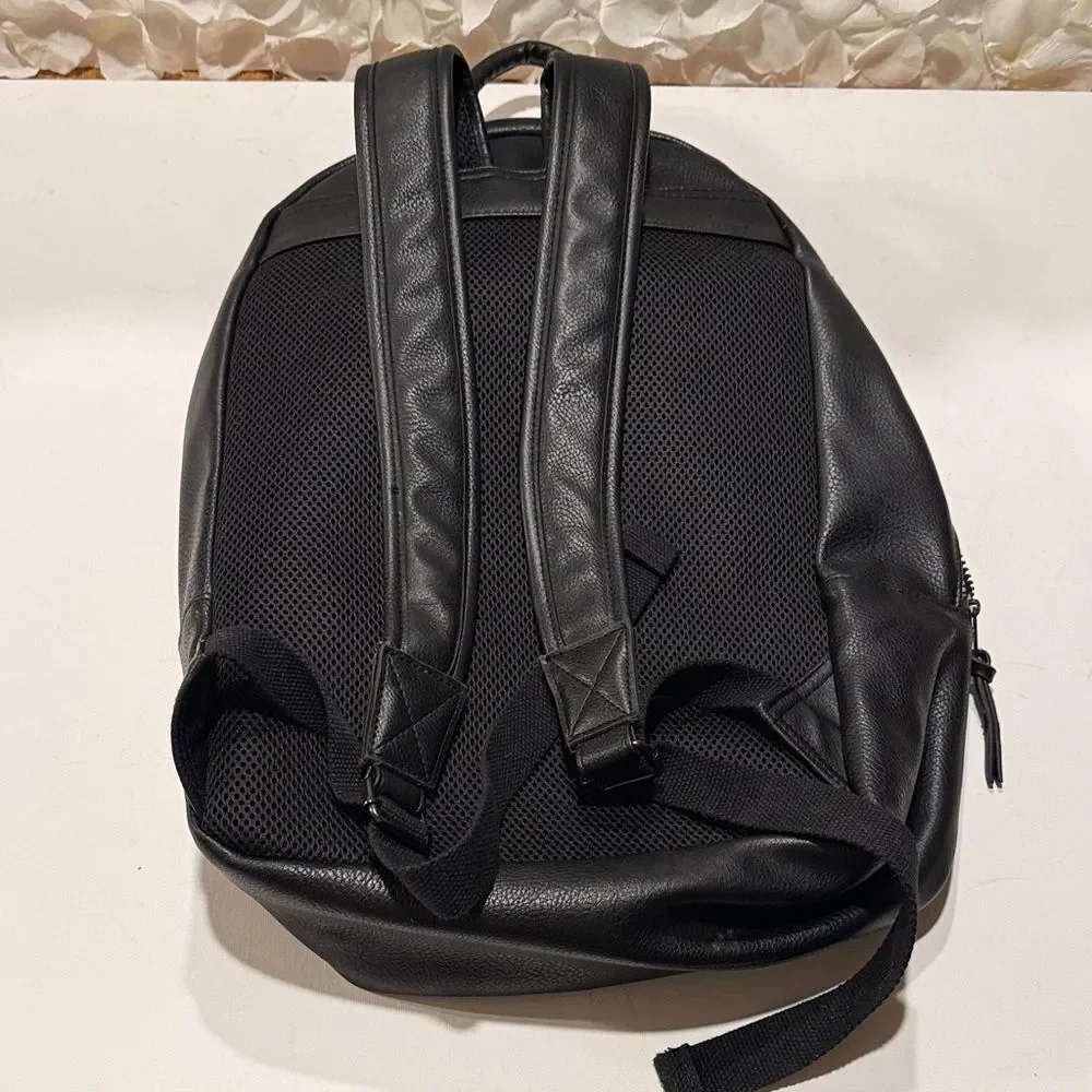 Ike Behar Charcoal Leather Backpack
